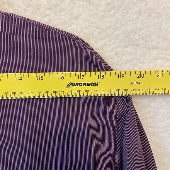 MICHAEL KORS Men's Long Sleeve Button Down‎ Purple Stripes Shirt Size L - Picture 8 of 10